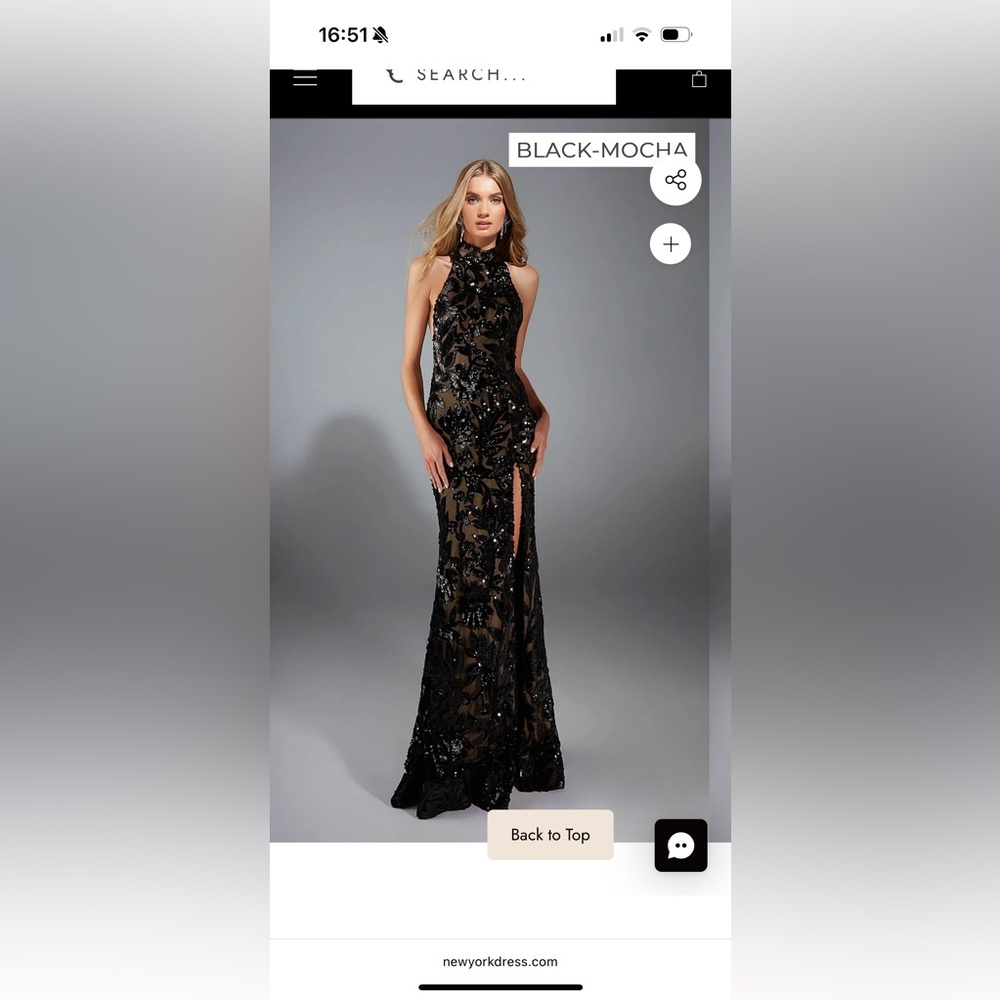 Alyce Paris black/mocha high neck Sequin Gown - NWT!!